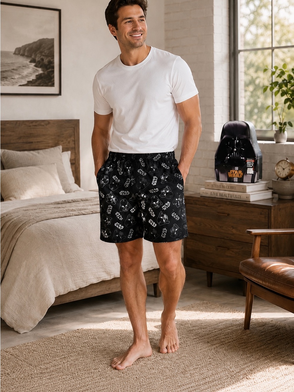 Star Wars Darth Vader Black Boxer Lounge Shorts Gift Tin Men’s NWT S
